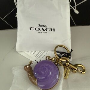 Coach Purple and Gold Snail Keychain